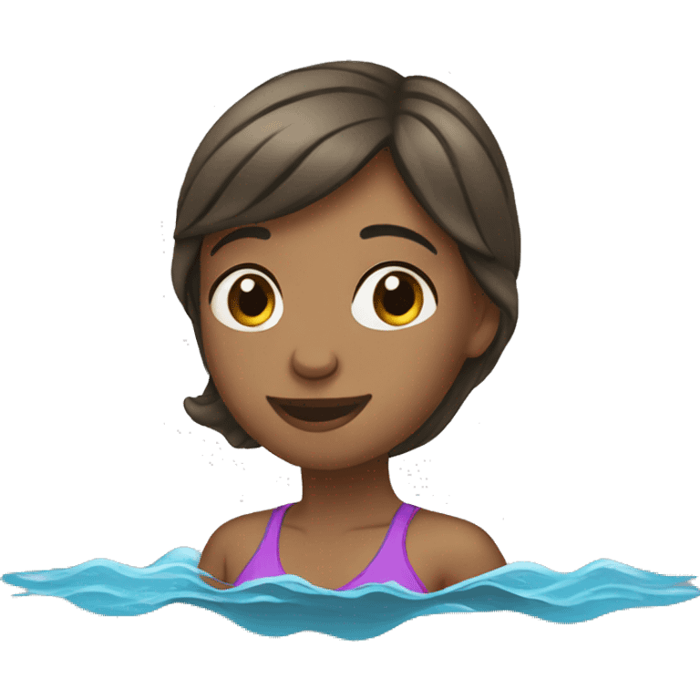 modest girl swimming emoji