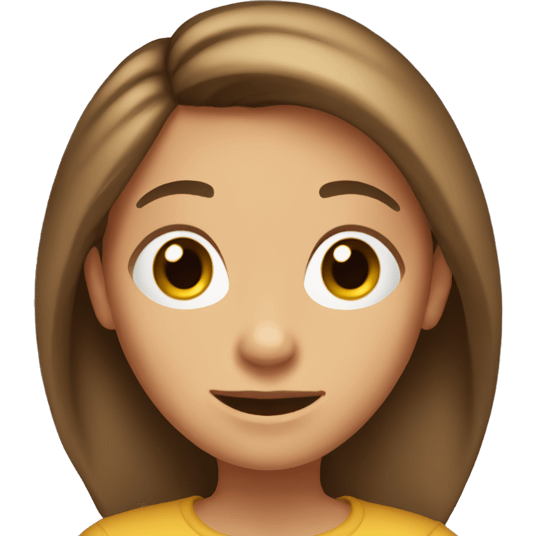 browned hair girl, around 12 years old emoji