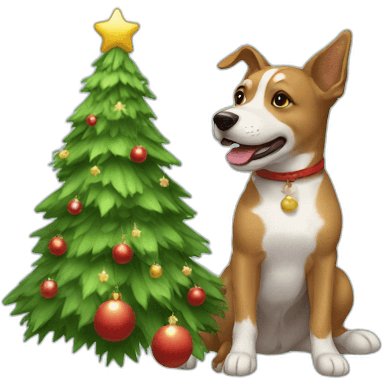 Sapin de noël and dog emoji