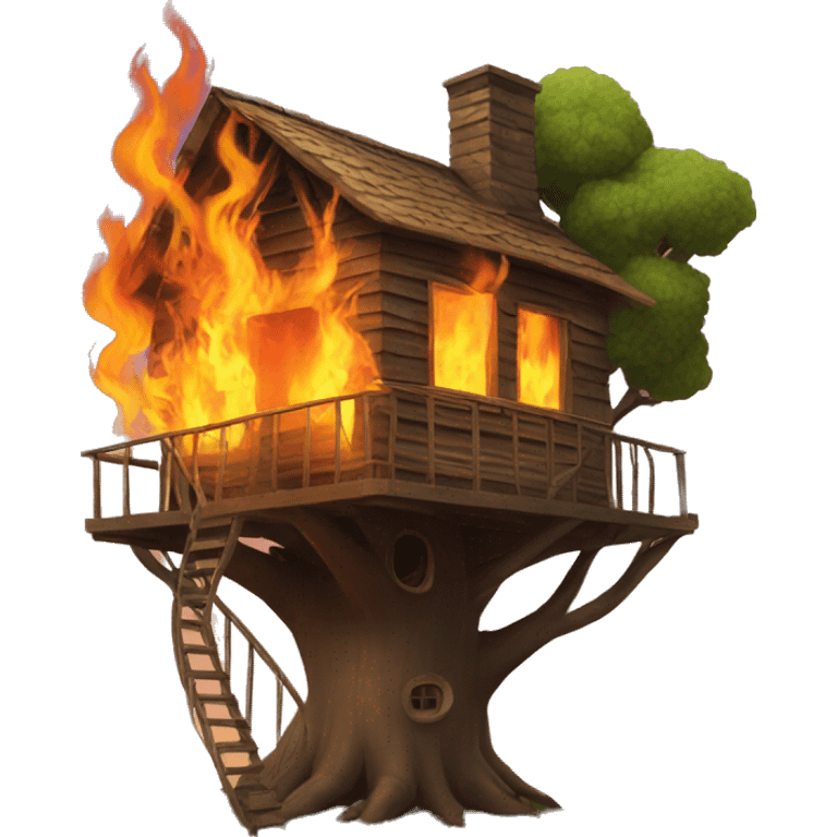 Treehouse on fire  emoji