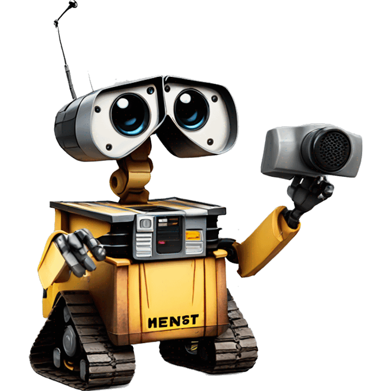 wall-e bot with alert siren emoji