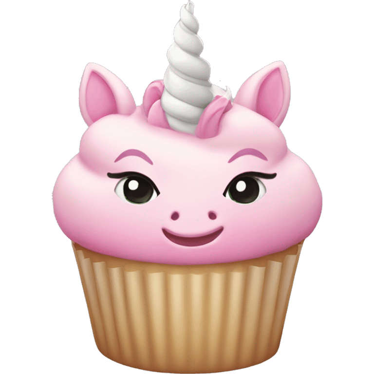 Light pink Unicorn cupcake  emoji