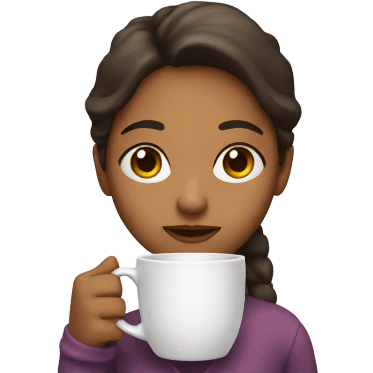 girl holding a mug emoji