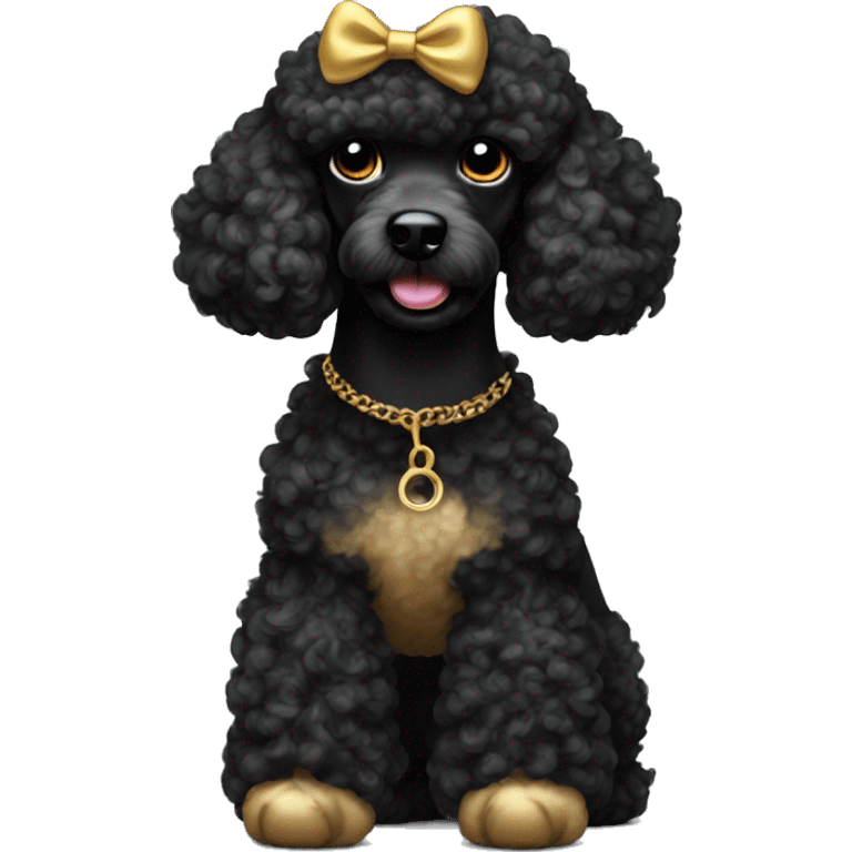 black and gold poodle emoji