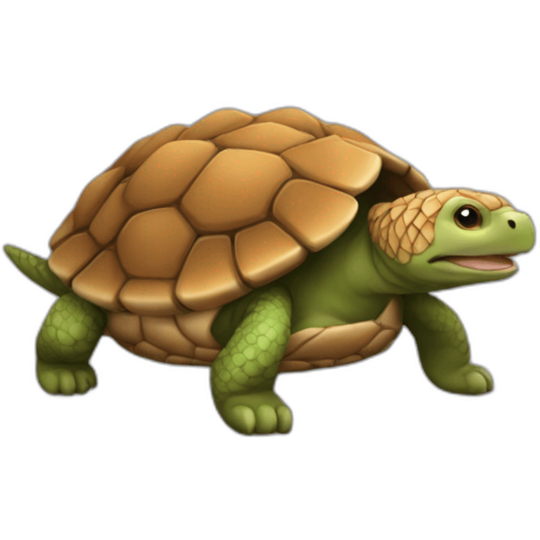 Tortue sur pangolin emoji