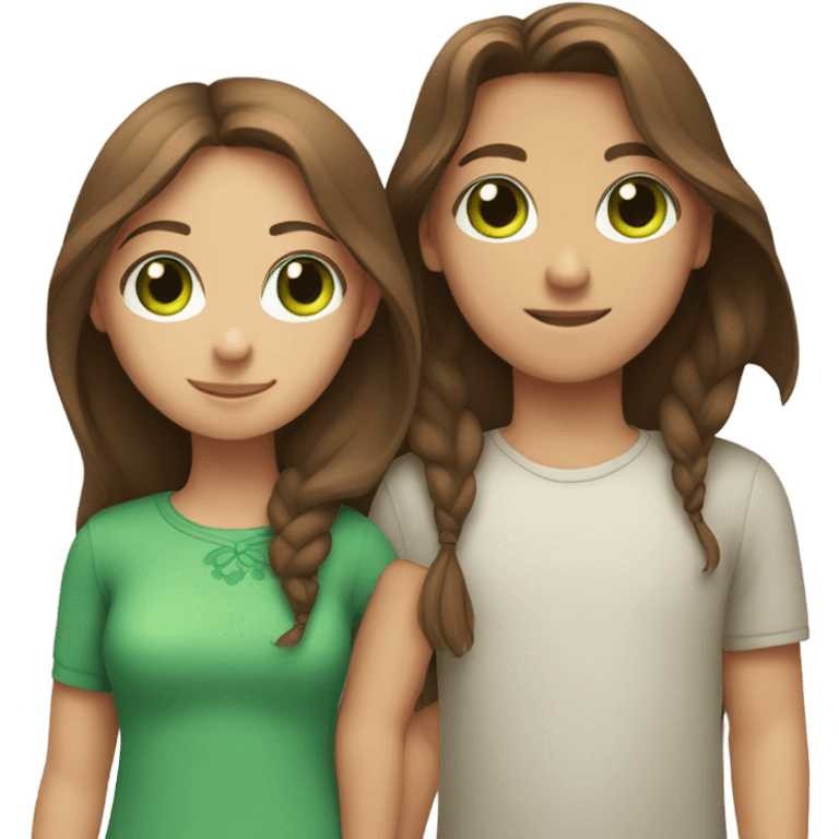 Girl with Brown Hair and Green eyes Holding Hands with Boy with Brown hair emoji