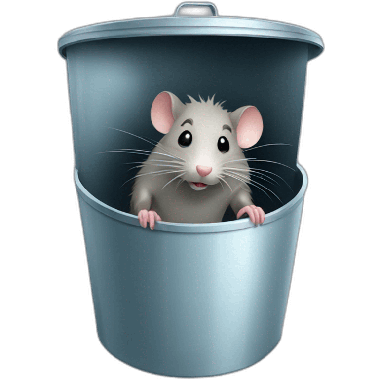 A rat in a trashbin full of water emoji