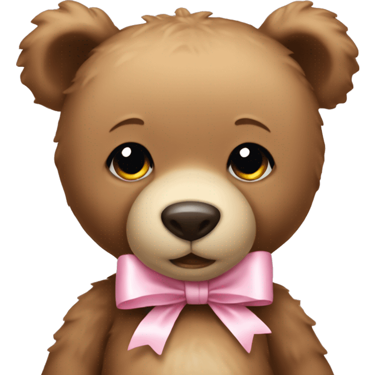 Teddy bear with light pink bow  emoji