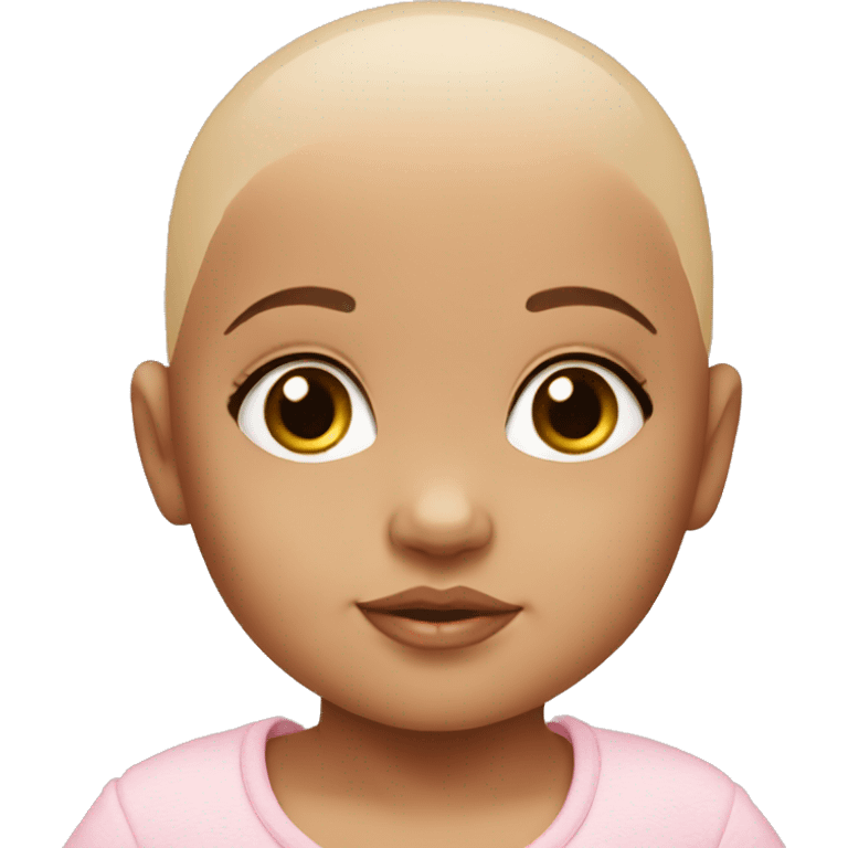 baby dolls with no hair and blush on their cheeks emoji