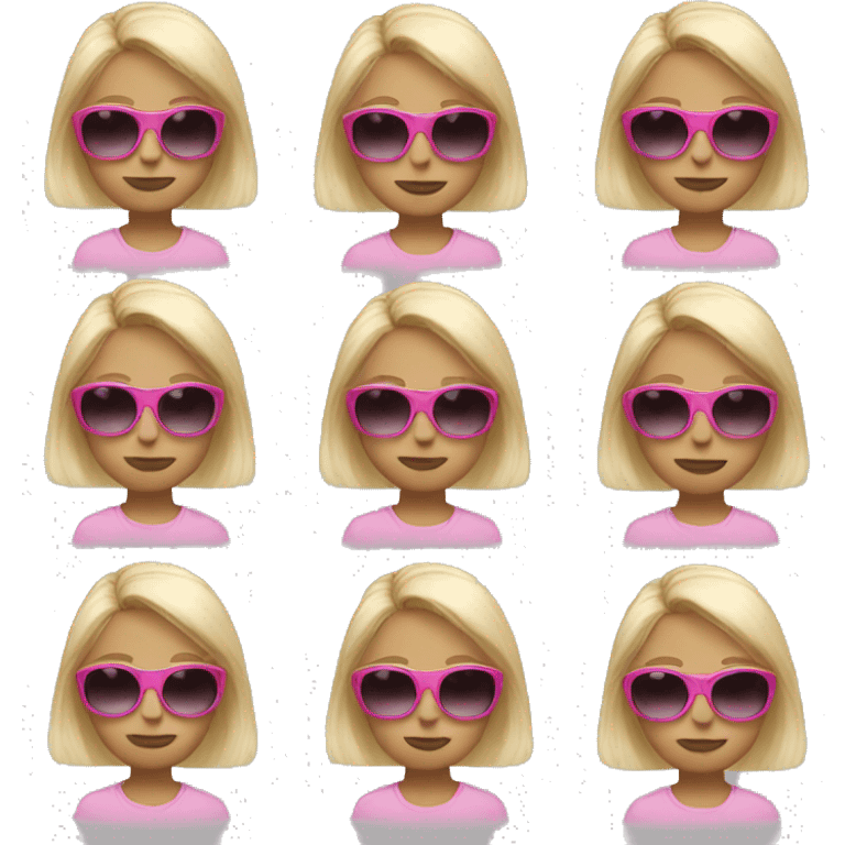 Girl with blonde hair and pink sunglasses emoji