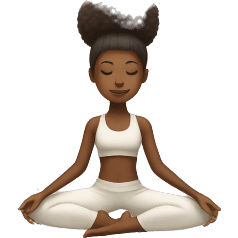 Girl with Afro doing yoga  emoji