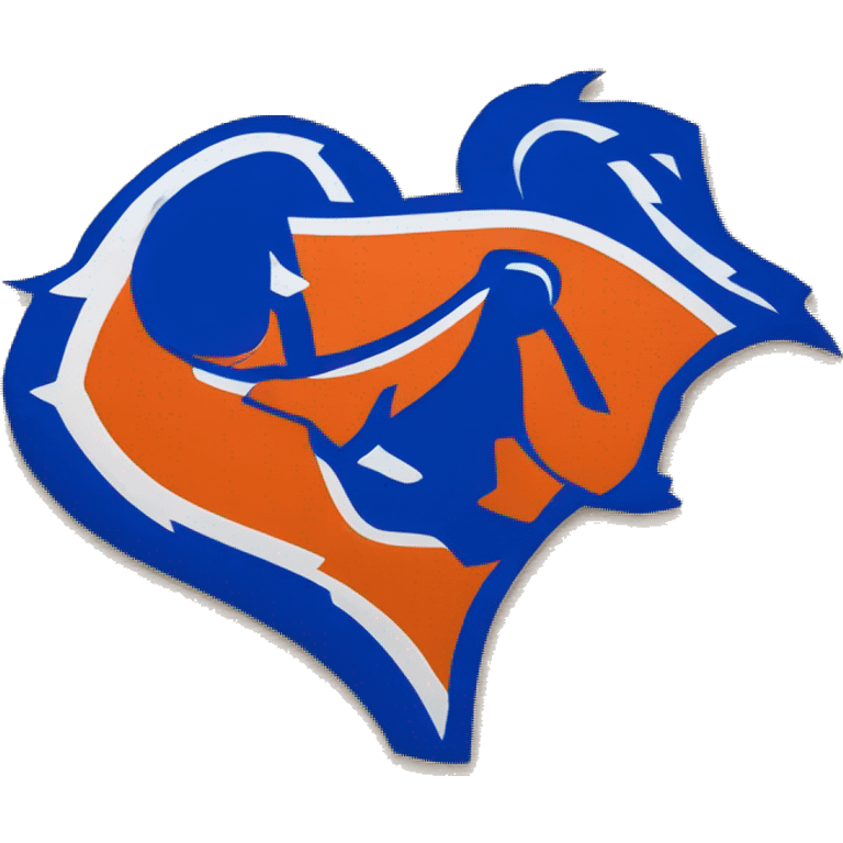 Boise state broncos colored heart emoji