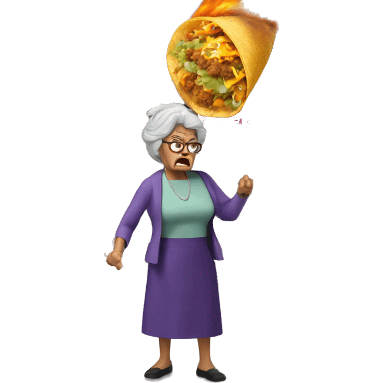 Angry grandma taco bell explosion emoji