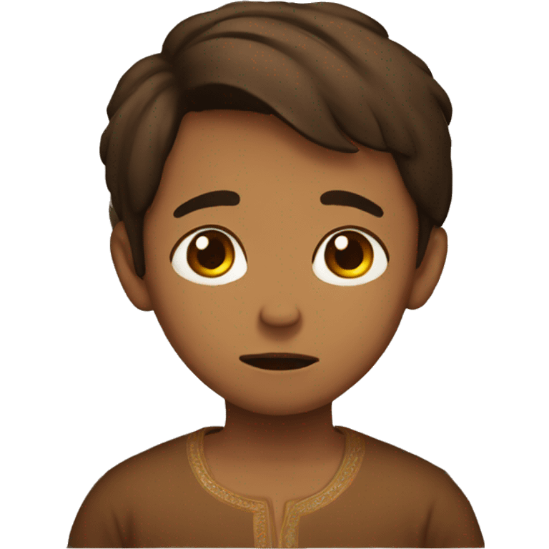 Crying brown boy, wearing a Kurta emoji