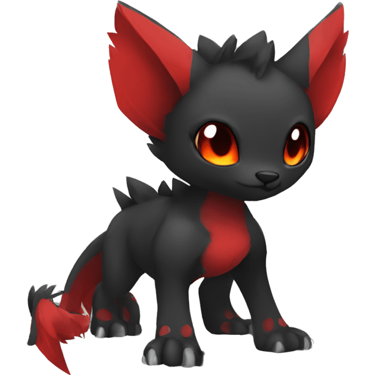 cool edgy black red animal hybrid Fakemon full body emoji