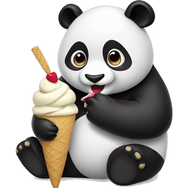 Panda eating ice cream emoji