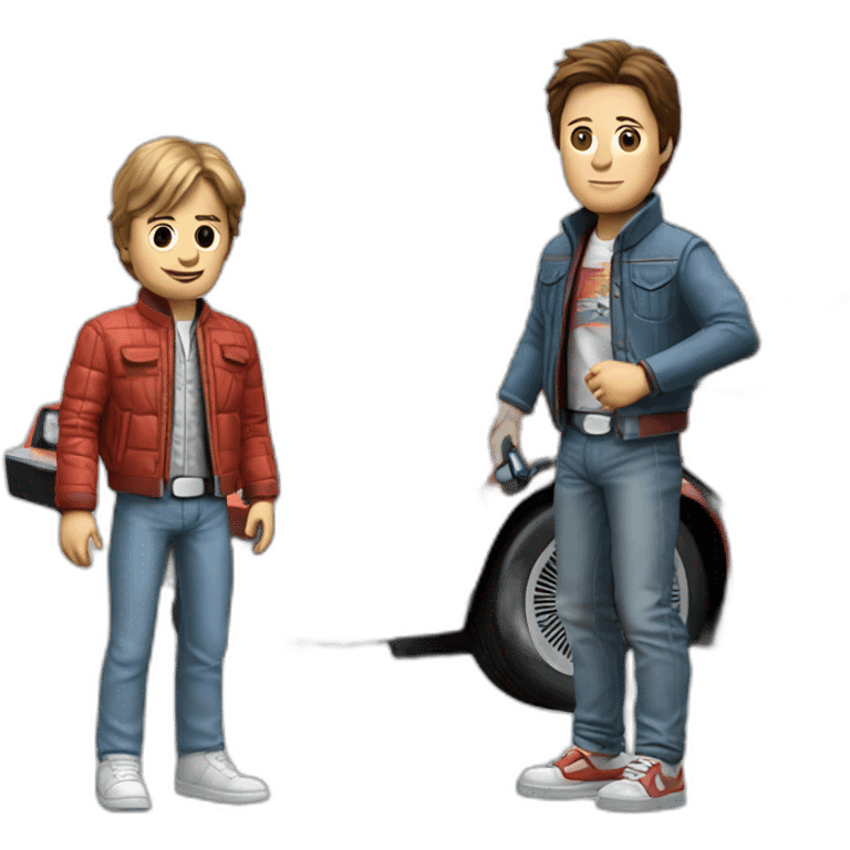 Marty McFly with delorian emoji