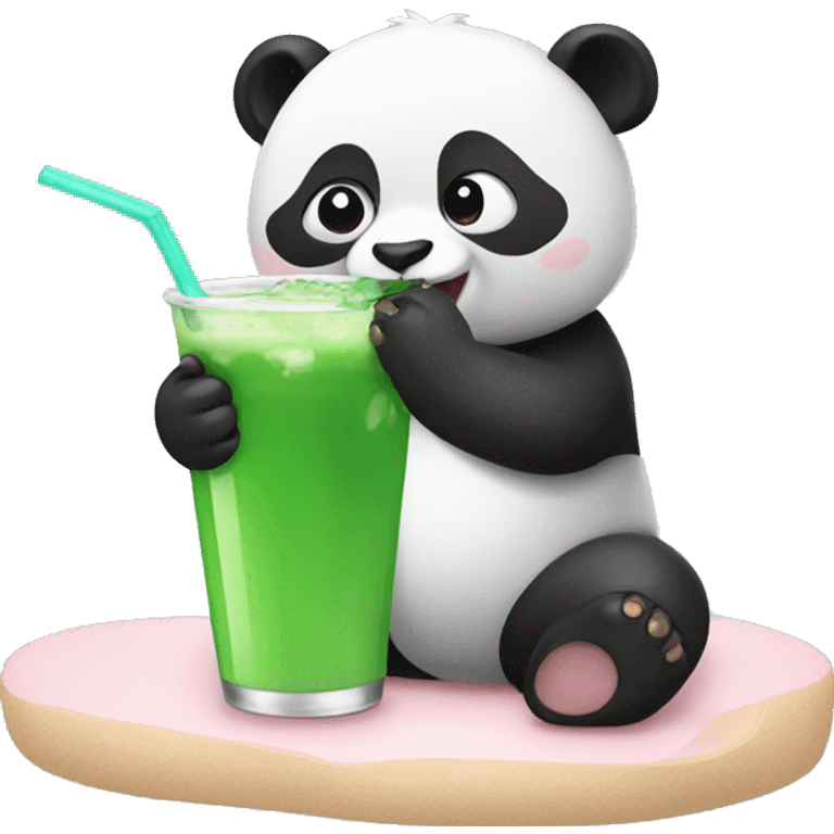 Panda drinking Boba  emoji