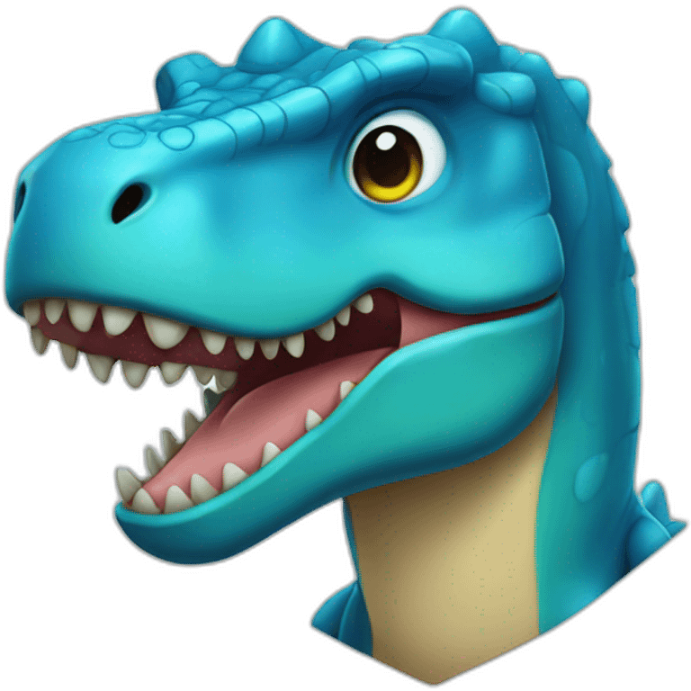 blue cute t rex  emoji