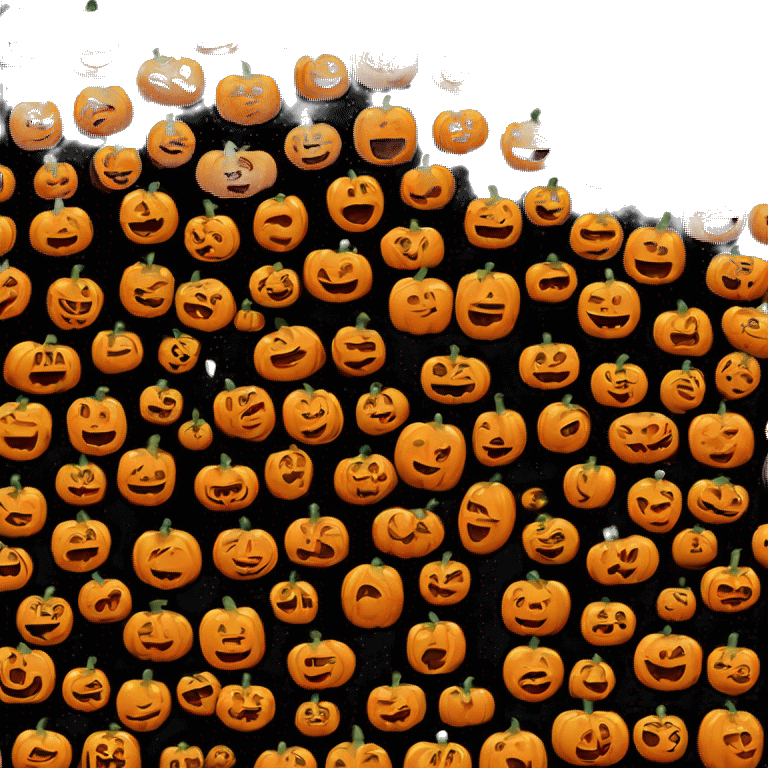 black and orange pumpkin with huge, creapy smil emoji