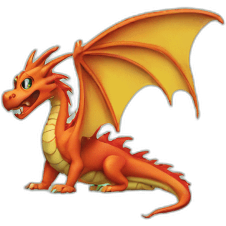 Dragon on 90s computer emoji