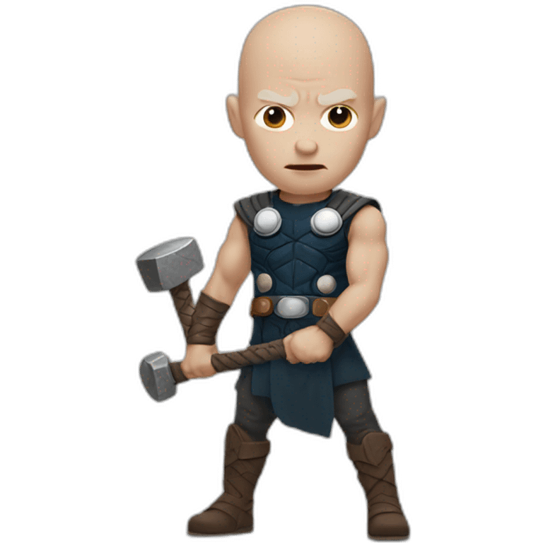 hairless with thor's hammer emoji