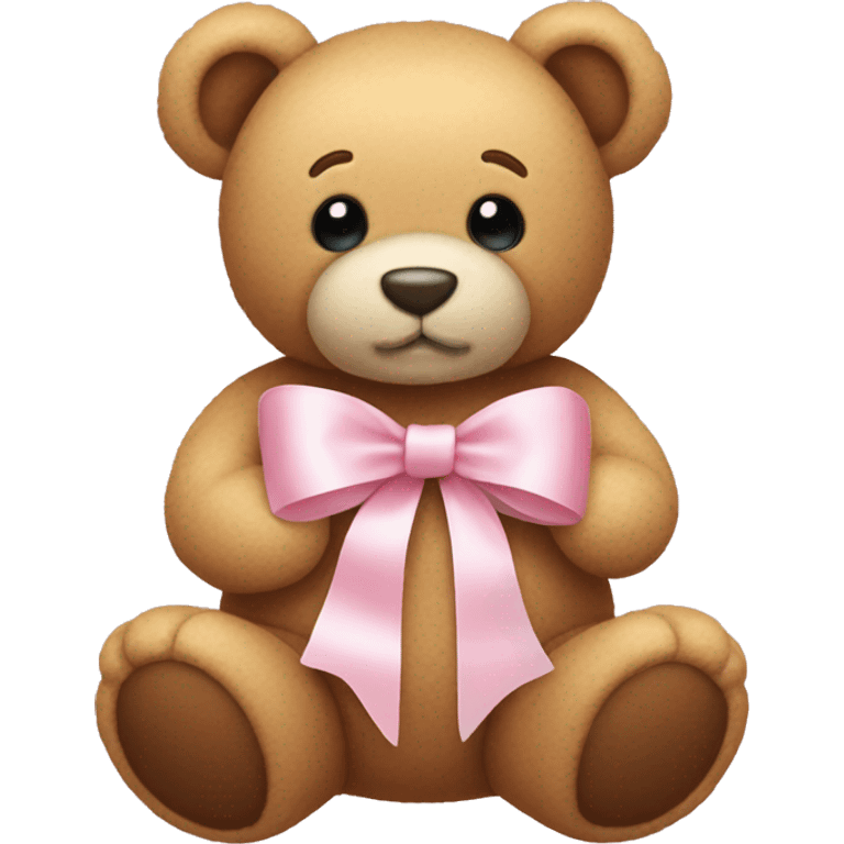 Light Pink bow on a teddy bear emoji