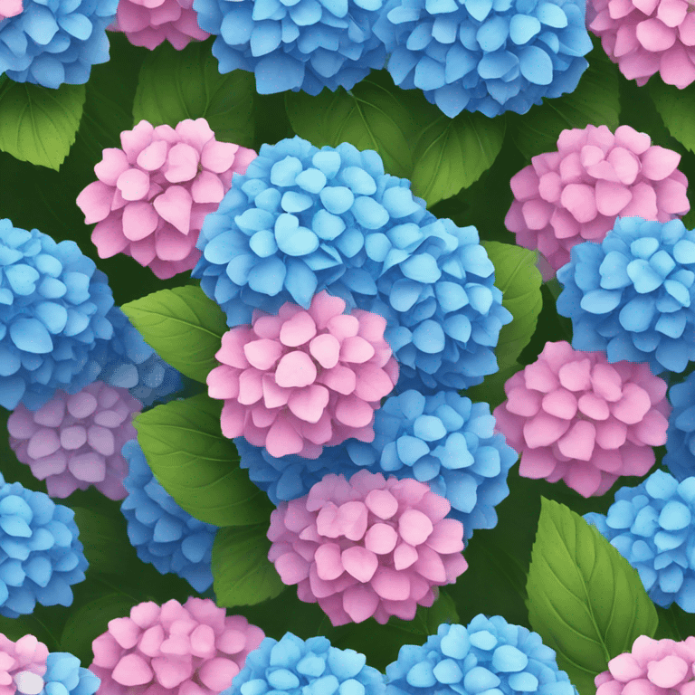 Blue and pink hydrangeas  emoji