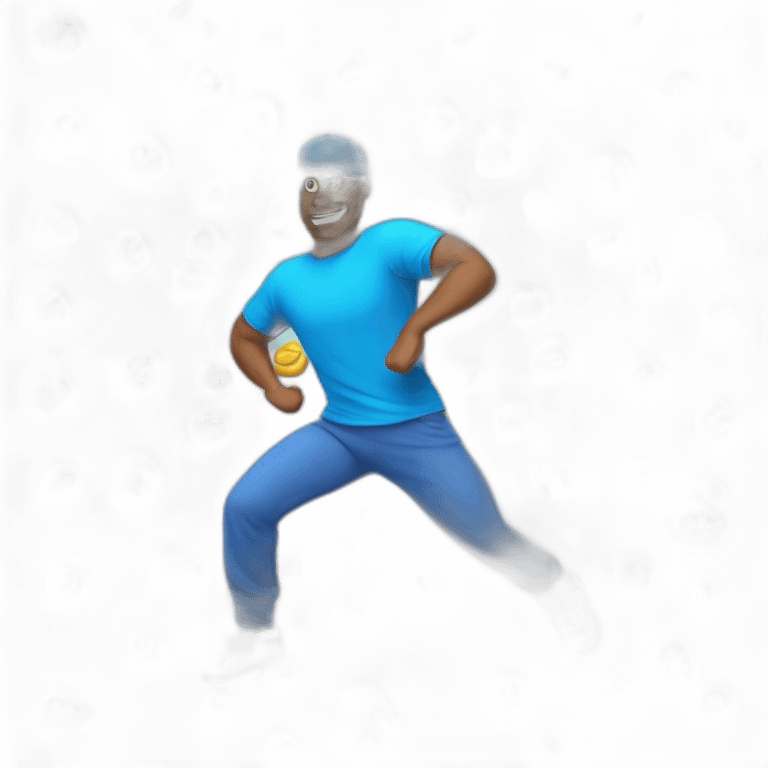 blue cartoon guy shaking gluteus maximus dance emoji