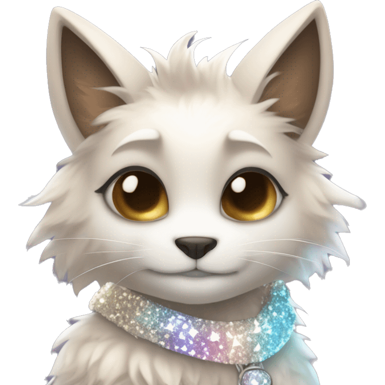 Furry, sparkle, iridescent, colorful, pastel, edgy, cool, fantasy beautiful, brown, beige, white, divine, godly, angelic, animal, anthro, full body, fursona, feline emoji