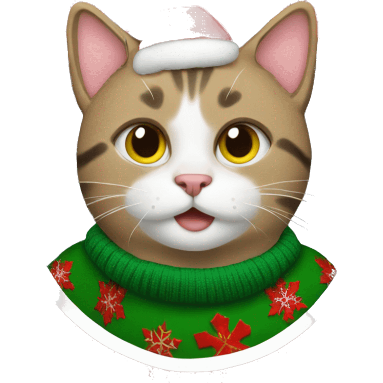 cat wearing a christmas pullover  emoji