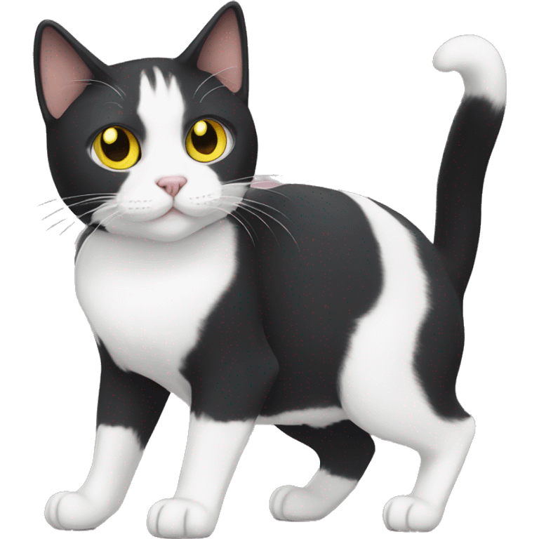 Tuxedo cat with yellow eyes named bandit  emoji