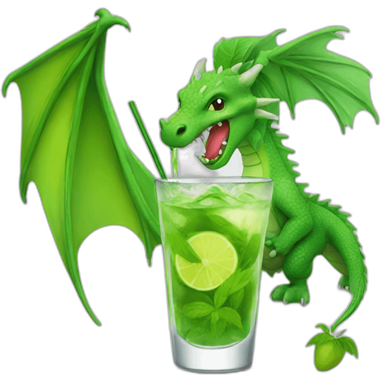 dragon drinking mojito emoji