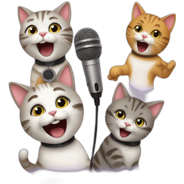 cats are singing karaoke emoji