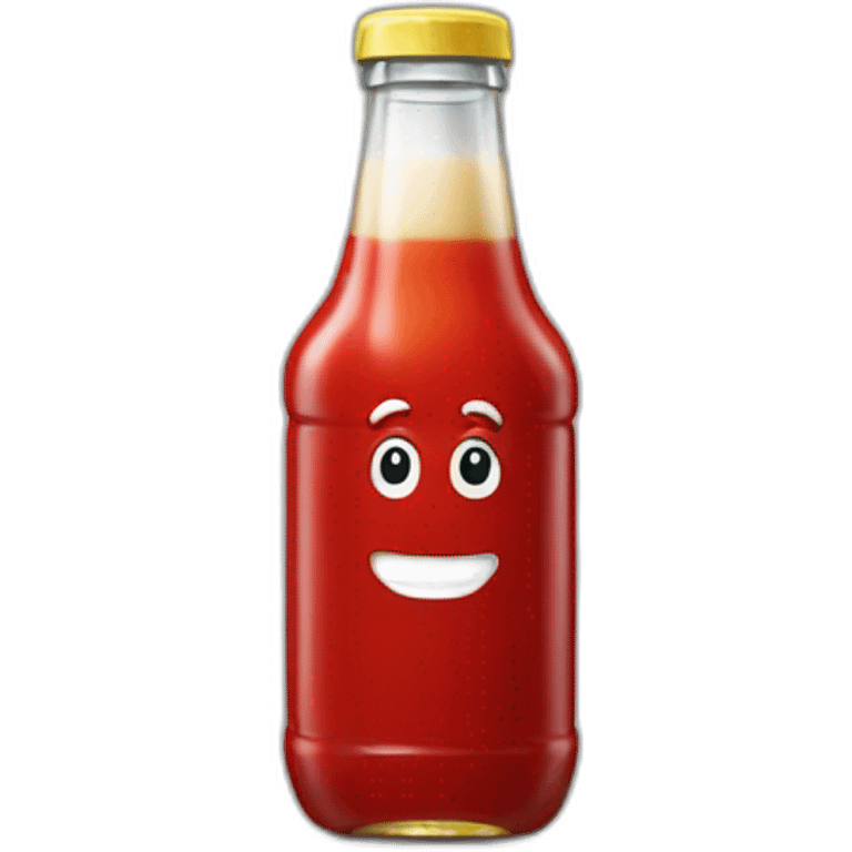 Ketchup bottle with a beer emoji