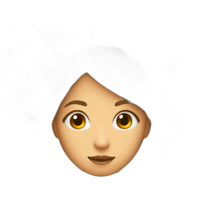 mujer morocha de pelo largo y anteojos emoji