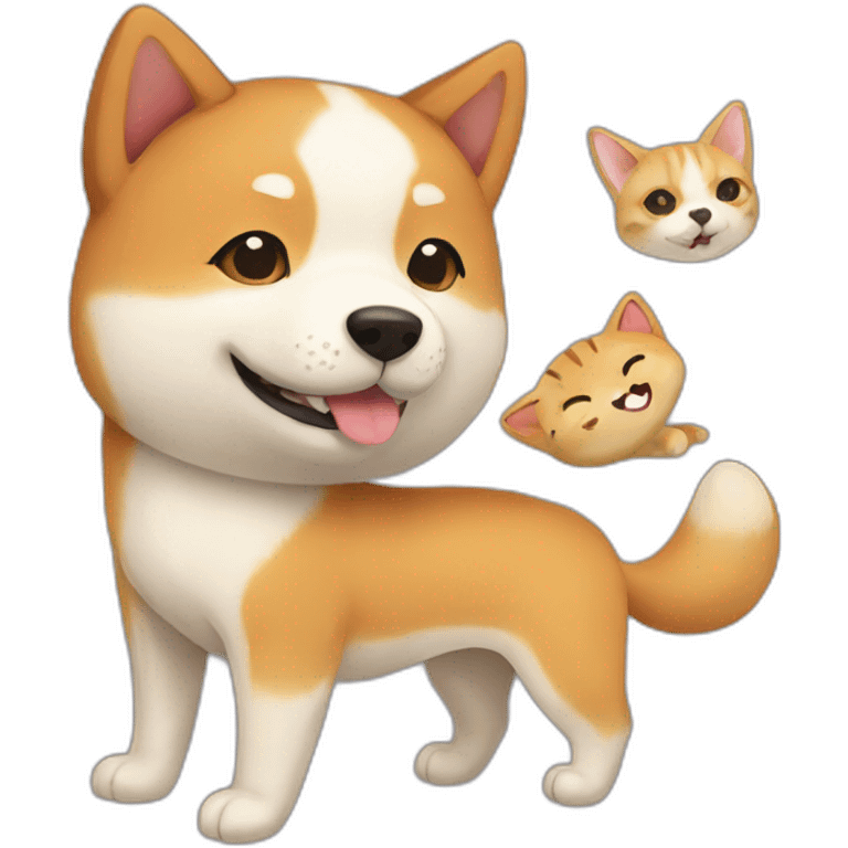 shiba inu and cat emoji