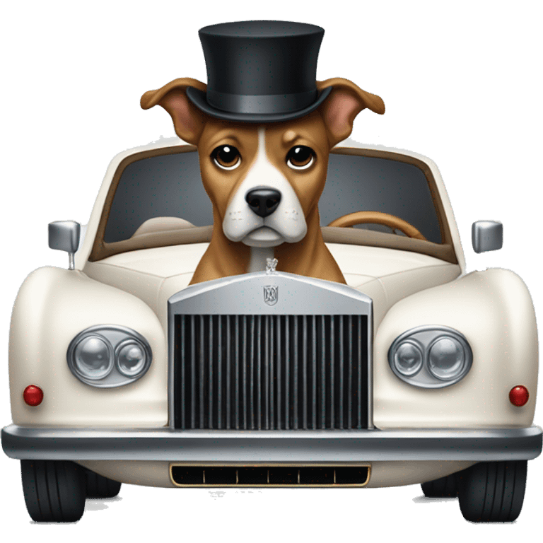 Dog in rolls Royce  emoji