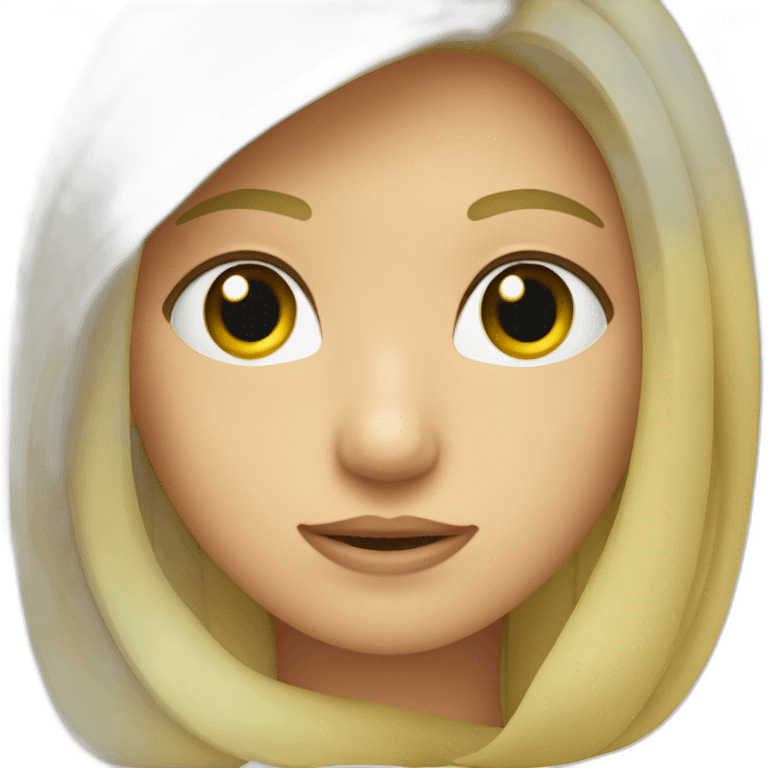 Rubia pelo por arriba de los hombros con los ojos verdes y guapa emoji