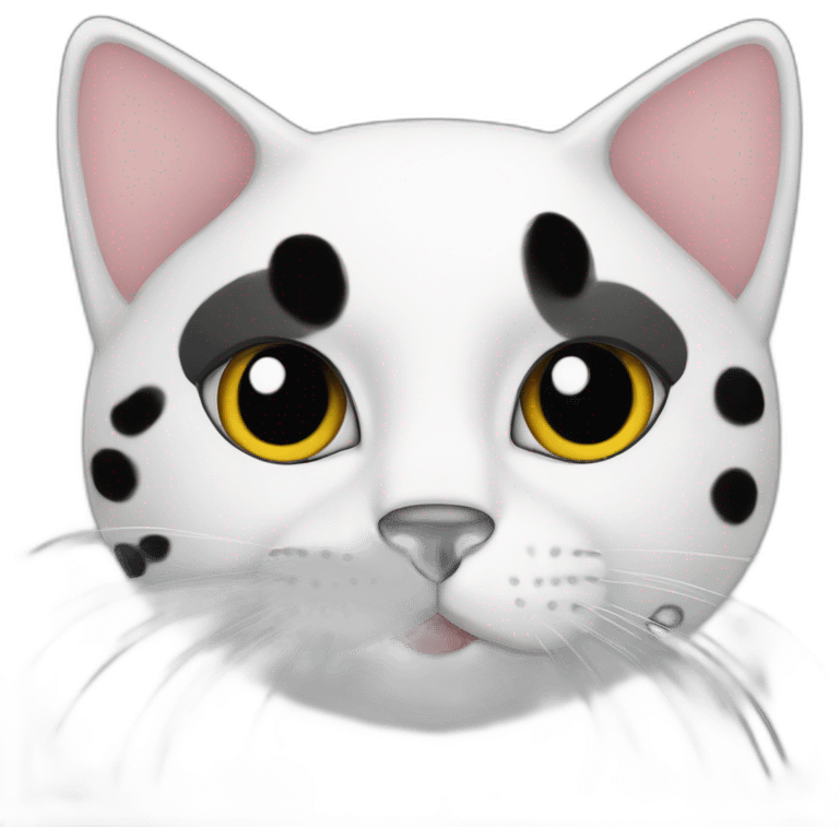 cat with black and white spots  emoji