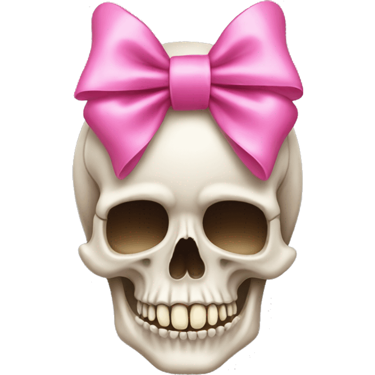 Skull with a pink bow emoji