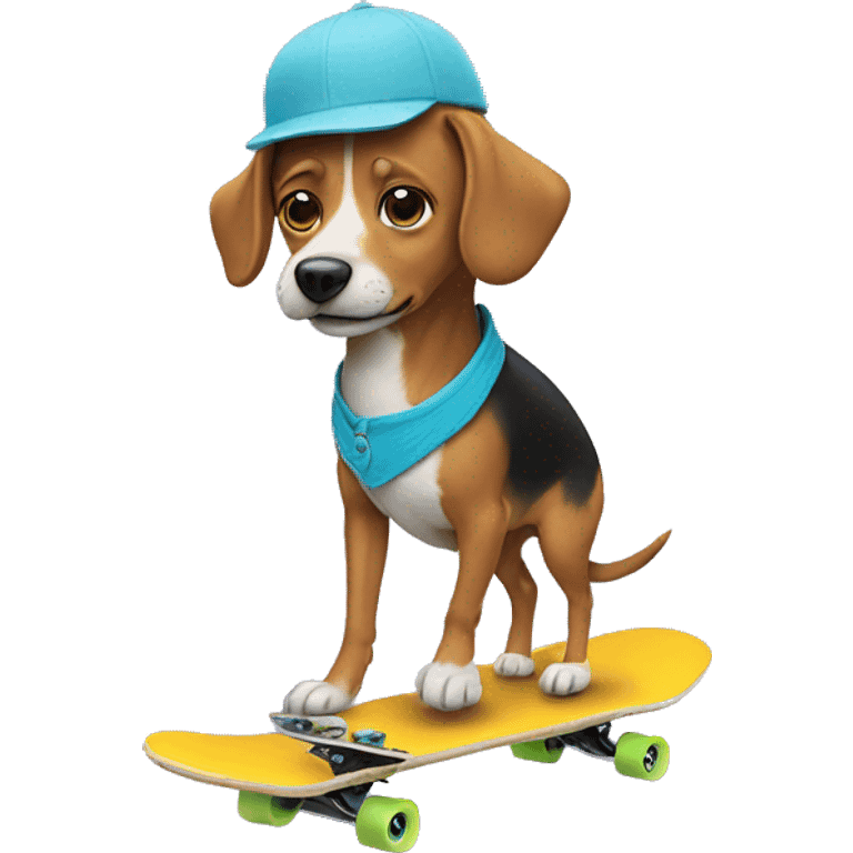 dog riding skateboard wearing a toupee  emoji