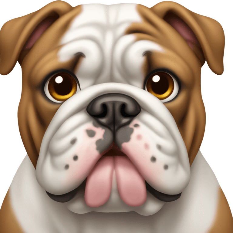 English bulldog brown and white  emoji