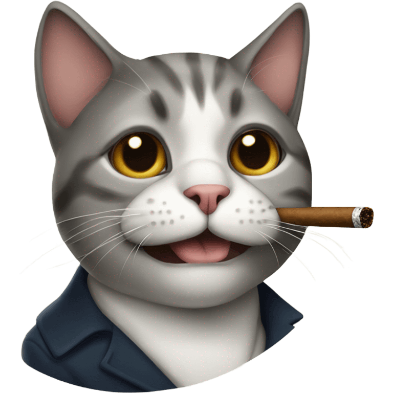 Cat smoking a cigar emoji