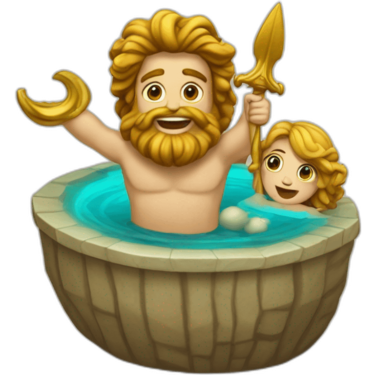 Poseidon et amphitrite mignons emoji