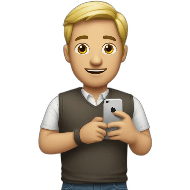 A man with iphone emoji