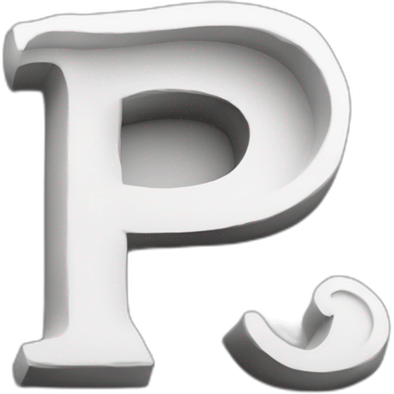 letter P, typography, black and white, realistic emoji