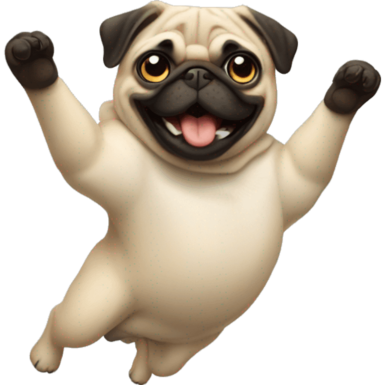 Pug doing a backflip  emoji