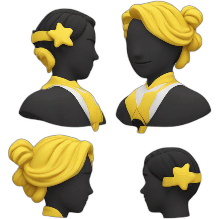 Cerchio giallo con sopra stella nero emoji