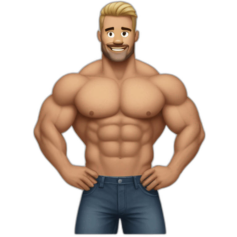 muscle gay guy shirtless emoji